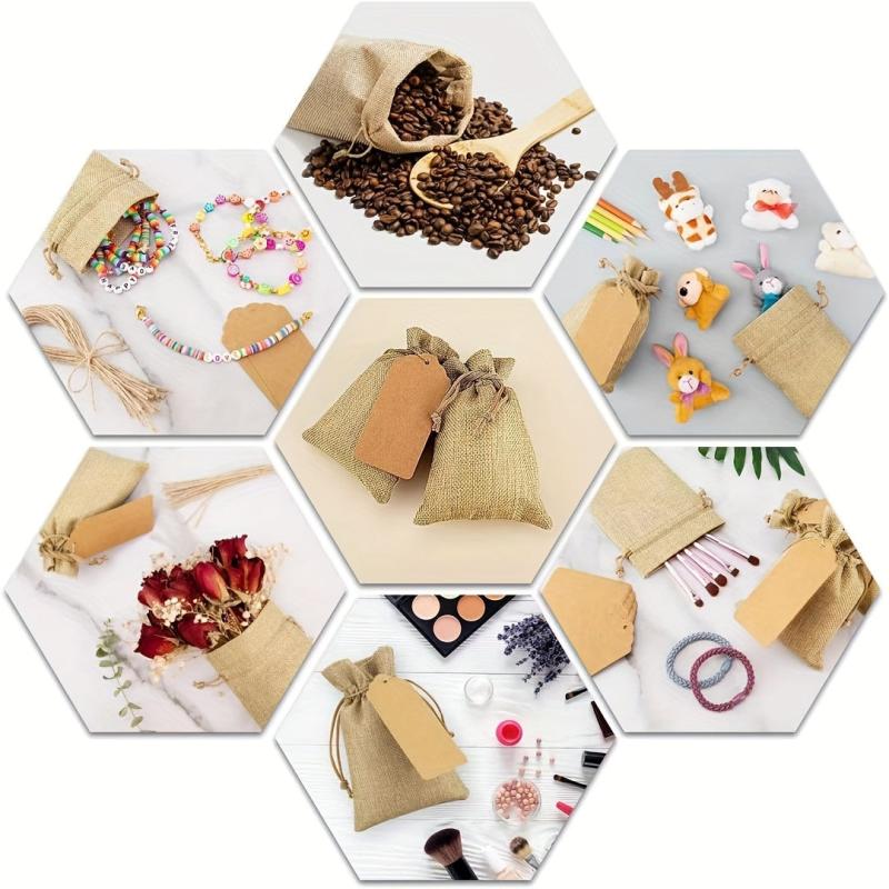 10pcs Burlap Gift Bag Drawstring Wedding Party Jewelry Christmas