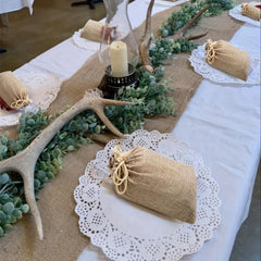 10pcs Burlap Gift Bag Drawstring Wedding Party Jewelry Christmas