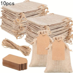 10pcs Burlap Gift Bag Drawstring Wedding Party Jewelry Christmas