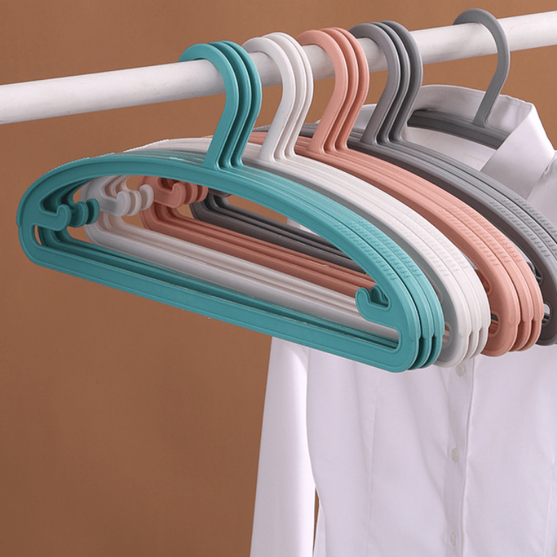 3pcs Wide Shoulder Plastic Clothes Rack Anti Deformation Adult Clothes Support