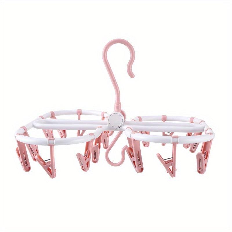 2pcs Folding 32 Clips Drying Rack Multifunctional Clothes Hanger