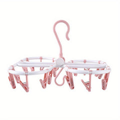 2pcs Folding 32 Clips Drying Rack Multifunctional Clothes Hanger
