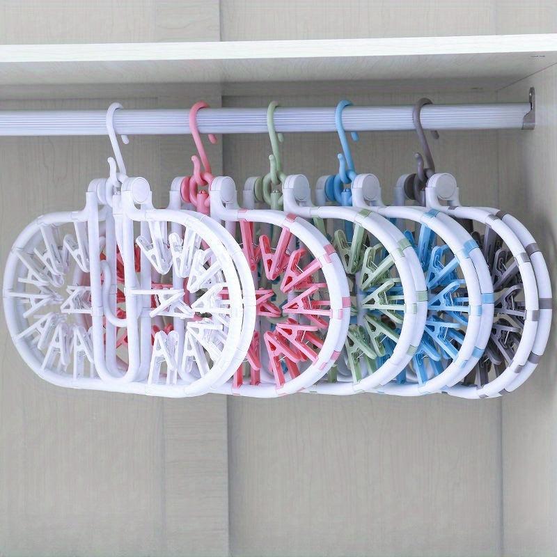 2pcs Folding 32 Clips Drying Rack Multifunctional Clothes Hanger