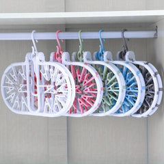 2pcs Folding 32 Clips Drying Rack Multifunctional Clothes Hanger