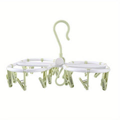 2pcs Folding 32 Clips Drying Rack Multifunctional Clothes Hanger