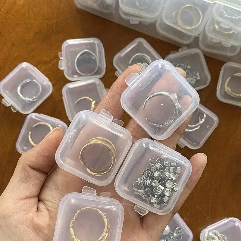 Plastic Transparent Box Mini Dustproof Jewelry Storage Case Container