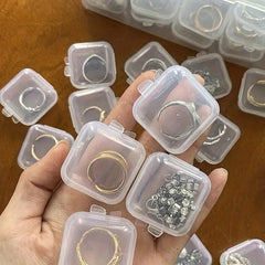 Plastic Transparent Box Mini Dustproof Jewelry Storage Case Container