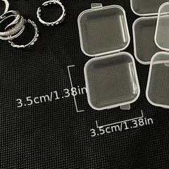 Plastic Transparent Box Mini Dustproof Jewelry Storage Case Container
