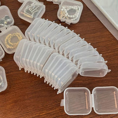 Plastic Transparent Box Mini Dustproof Jewelry Storage Case Container