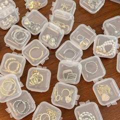 Plastic Transparent Box Mini Dustproof Jewelry Storage Case Container