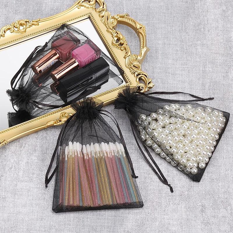 20pcs Drawstring Jewelry Gift Bags Transparent Party Packaging