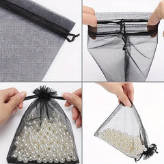 20pcs Drawstring Jewelry Gift Bags Transparent Party Packaging