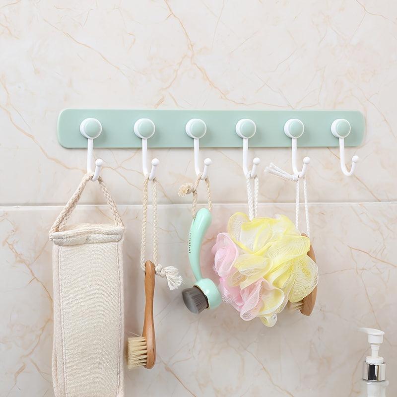 Kitchen Hanging Storage Rack 360 Rotating With 6 Hooks Towel Rag Hook