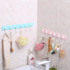 Kitchen Hanging Storage Rack 360 Rotating With 6 Hooks Towel Rag Hook