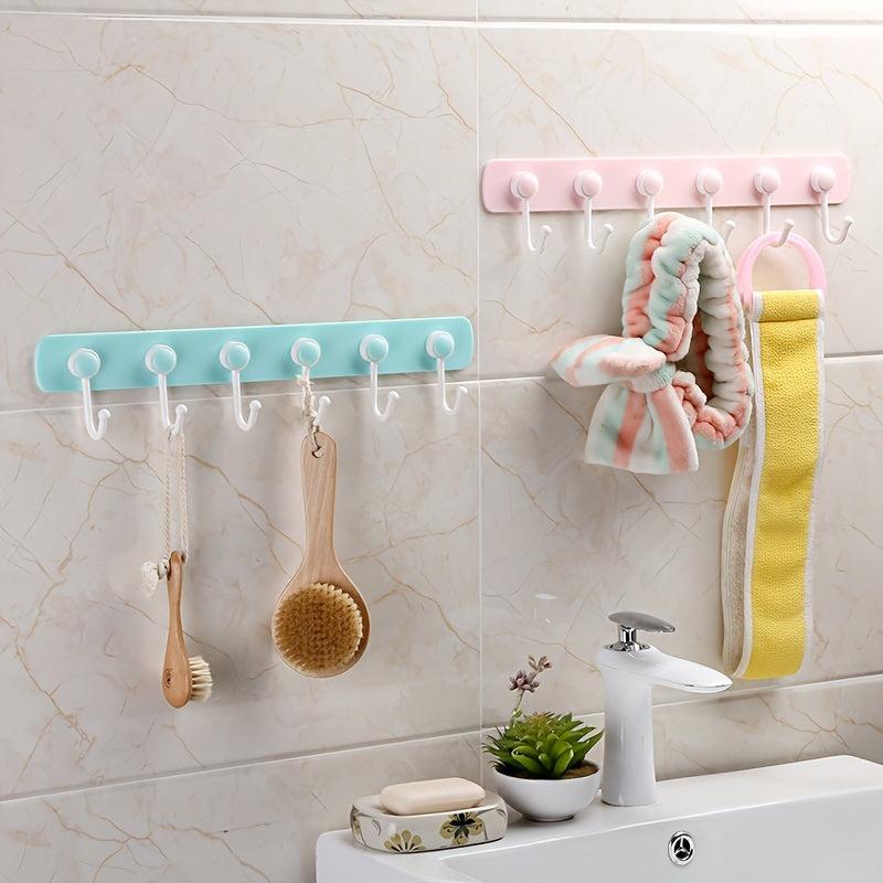 Kitchen Hanging Storage Rack 360 Rotating With 6 Hooks Towel Rag Hook