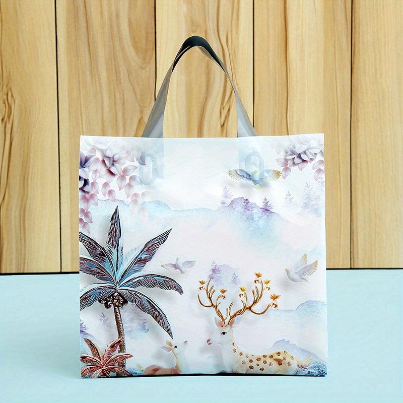 10pcs Plastic Tote Bags for Shopping Clothing Store Gift Wrapping Bags