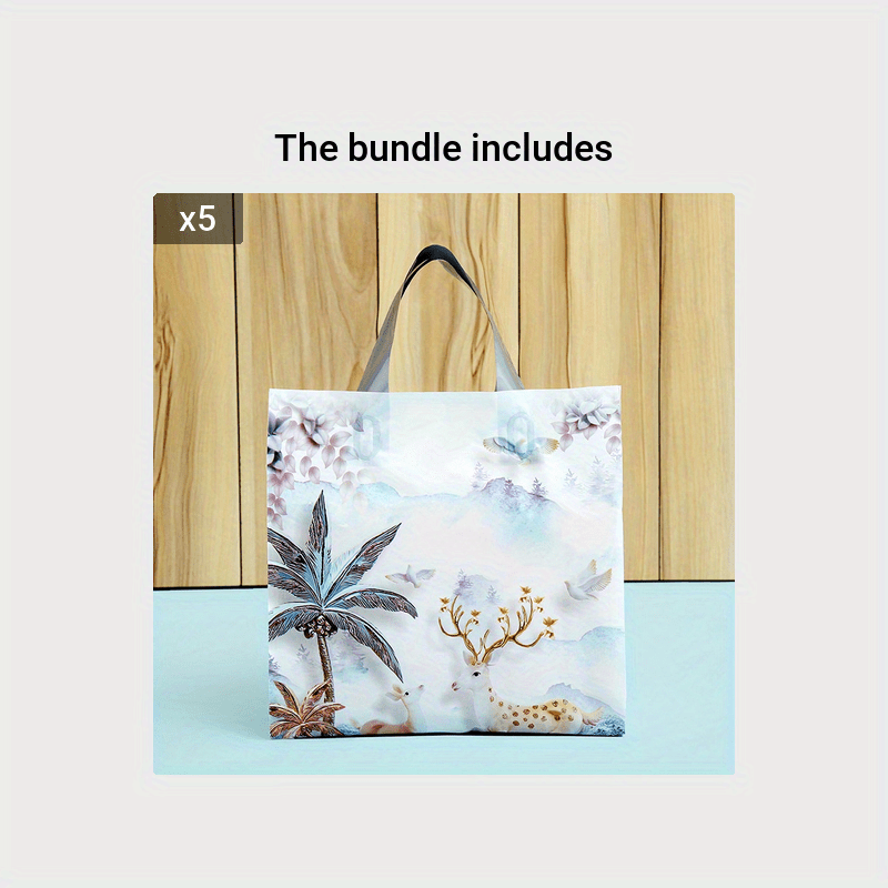 10pcs Plastic Tote Bags for Shopping Clothing Store Gift Wrapping Bags