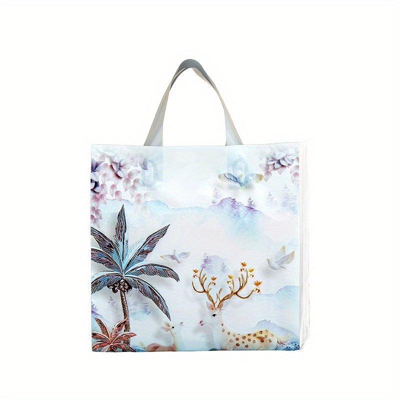 10pcs Plastic Tote Bags for Shopping Clothing Store Gift Wrapping Bags