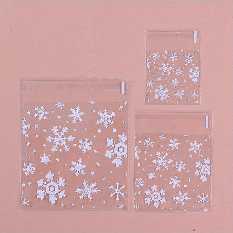 100pcs Christmas Snowflake Biscuit Bags Pastry Candy Bags