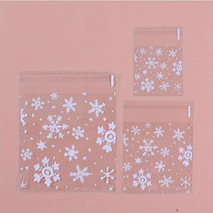 100pcs Christmas Snowflake Biscuit Bags Pastry Candy Bags