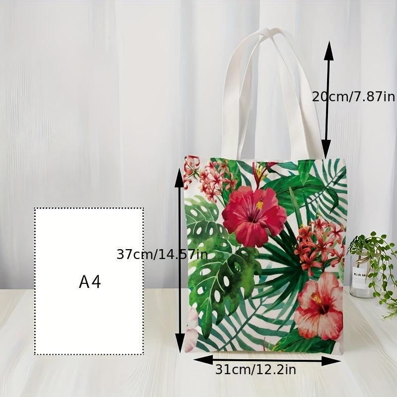 Flower Series Flamingo Print Shoulder Shopping Bag