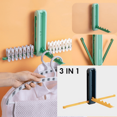 1pc 7.62cm Foldable 3D Hooks Hanger - Heavy Duty Self-adhesive Wardrobe Clothes