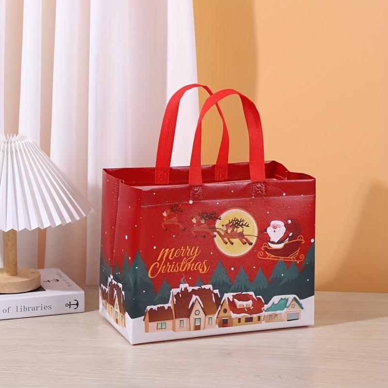 Large Capacity Christmas Tote Bag Portable Folding Nonwoven Bag