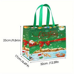 Large Capacity Christmas Tote Bag Portable Folding Nonwoven Bag
