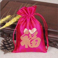 1pc Red Cloth Bag Brocade Pouch Year's Lucky Bag