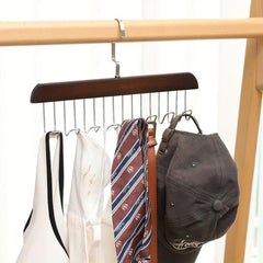Wooden Tie Rack Belt Hanger With 8 Hooks Wardrobe Organizer