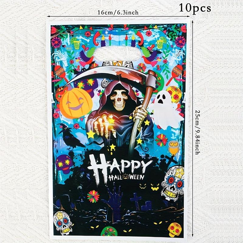 10pcs Halloween Gift Bag Cartoon Pumpkin Lantern Light Birthday Party Candy Bag