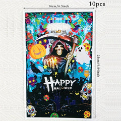 10pcs Halloween Gift Bag Cartoon Pumpkin Lantern Light Birthday Party Candy Bag