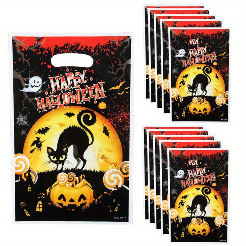 10pcs Halloween Gift Bag Cartoon Pumpkin Lantern Light Birthday Party Candy Bag