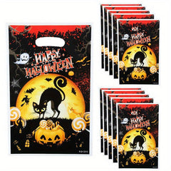 10pcs Halloween Gift Bag Cartoon Pumpkin Lantern Light Birthday Party Candy Bag