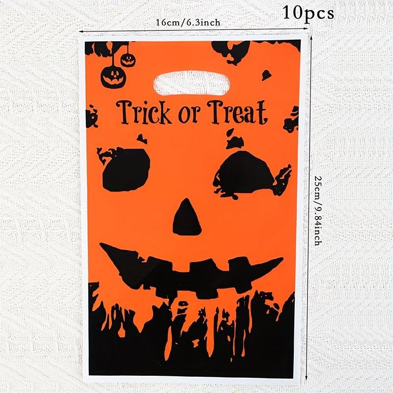 10pcs Halloween Gift Bag Cartoon Pumpkin Lantern Light Birthday Party Candy Bag