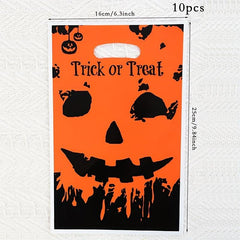 10pcs Halloween Gift Bag Cartoon Pumpkin Lantern Light Birthday Party Candy Bag
