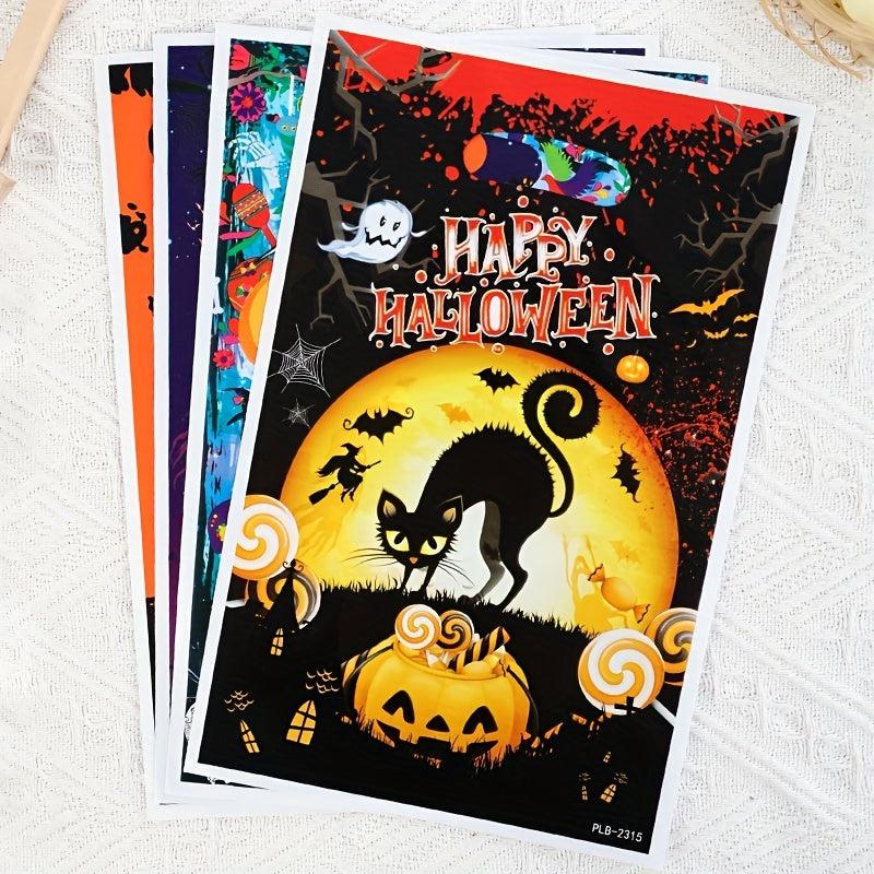 10pcs Halloween Gift Bag Cartoon Pumpkin Lantern Light Birthday Party Candy Bag