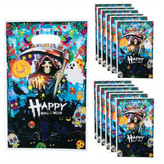 10pcs Halloween Gift Bag Cartoon Pumpkin Lantern Light Birthday Party Candy Bag