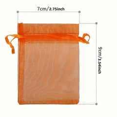 50pcs Organza Drawstring Storage Bag 6.99 X 8.99 Cm for Jewelry Wedding Birthday