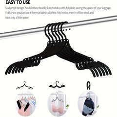 6pcs Plastic Travel Hangers Portable Folding Clothes Hangers