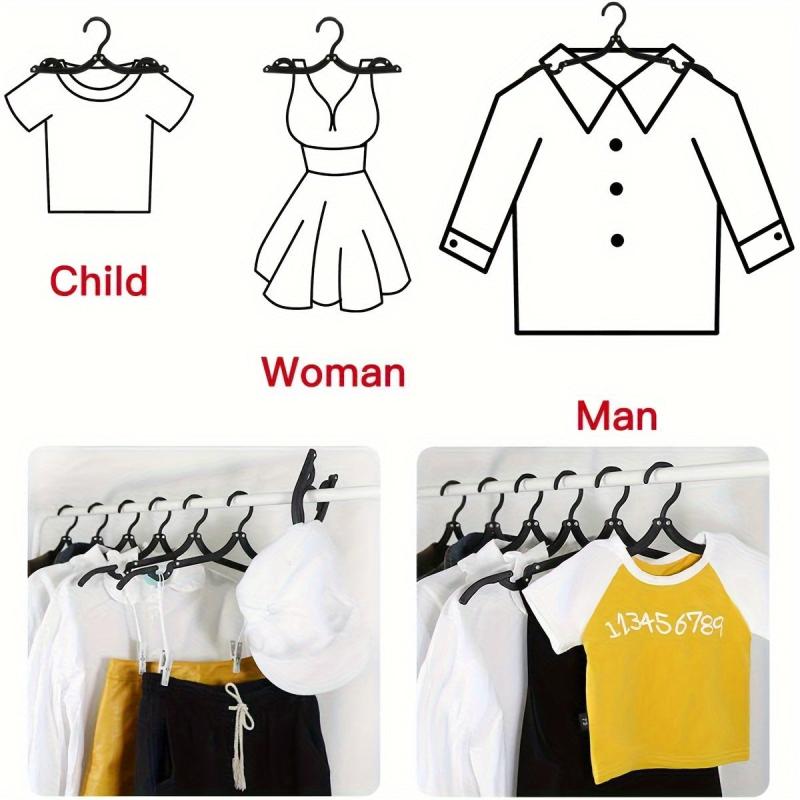 6pcs Plastic Travel Hangers Portable Folding Clothes Hangers