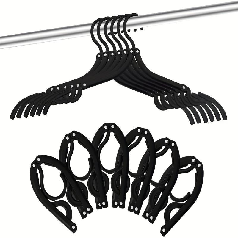 6pcs Plastic Travel Hangers Portable Folding Clothes Hangers