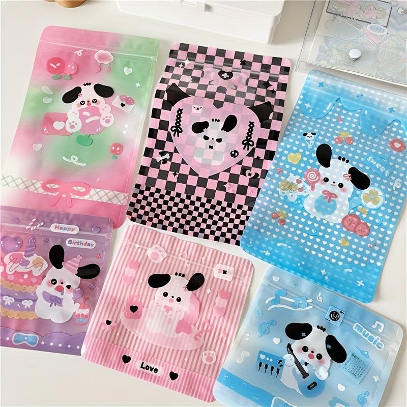 6pcs Cartoon Self-sealing Gift Bags Food Jewelry Stationery Storage
