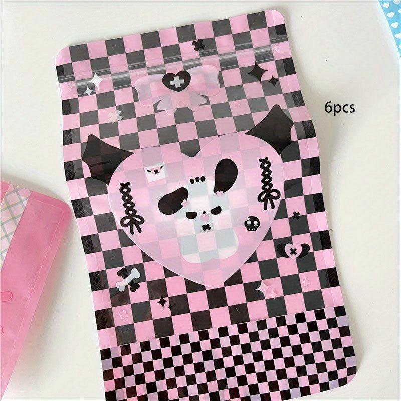 6pcs Cartoon Self-sealing Gift Bags Food Jewelry Stationery Storage