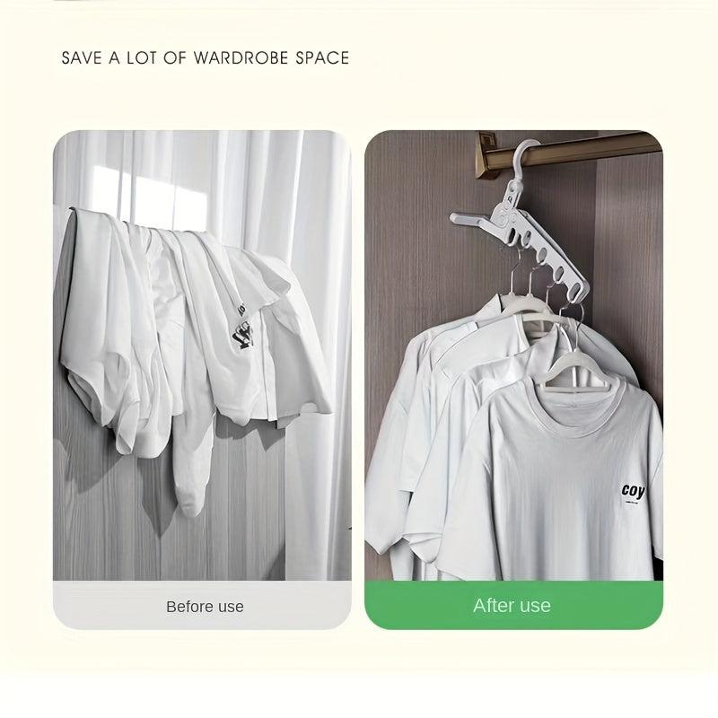 Portable Travel Clothes Hanger with Five-hole Hook