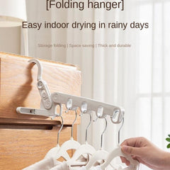 Portable Travel Clothes Hanger with Five-hole Hook