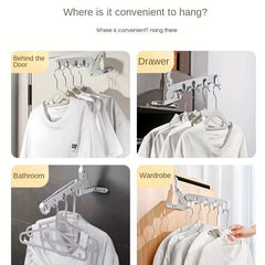 Portable Travel Clothes Hanger with Five-hole Hook
