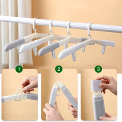 3pcs Travel Folding Hanger w/ Clamp Portable Business Drying Hanger