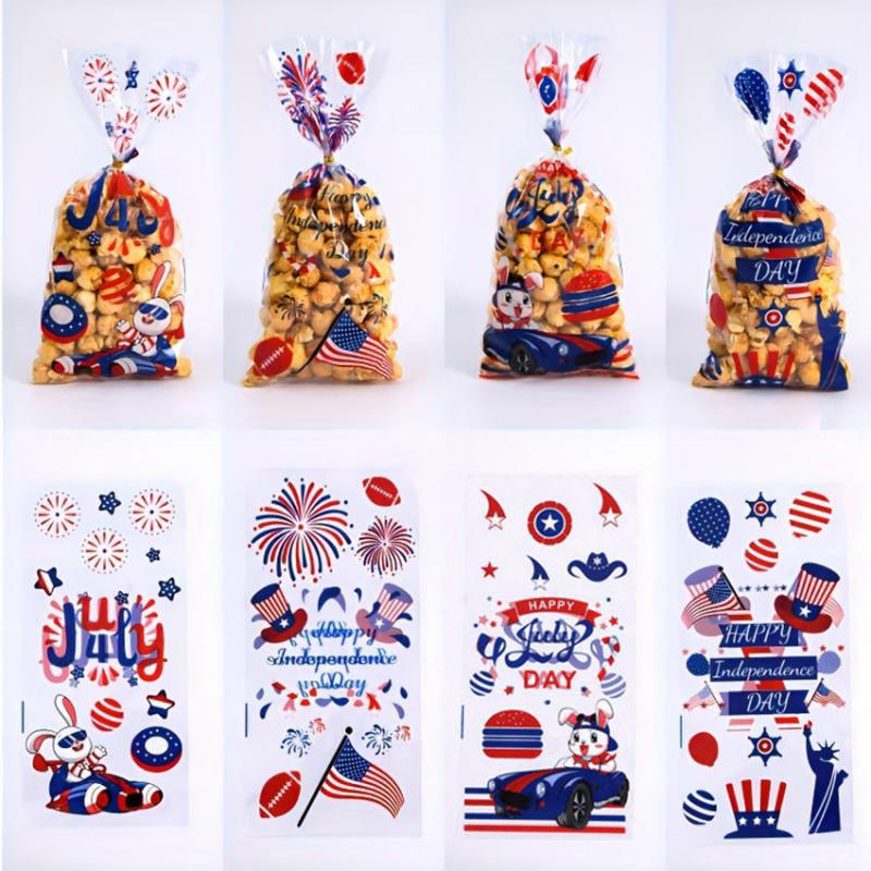 50pcs Cellophane Bags for Independence Sports Event Party Supplies
