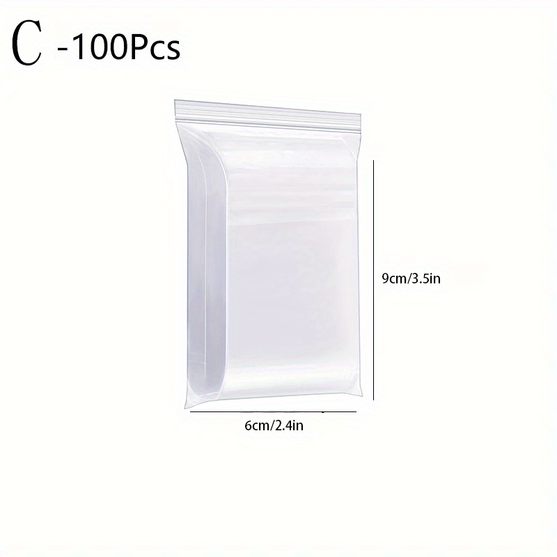 100pcs Clear Zipper Bags Poly Bag Resealable Zip Lock Bags for Snacks Nuts Seeds